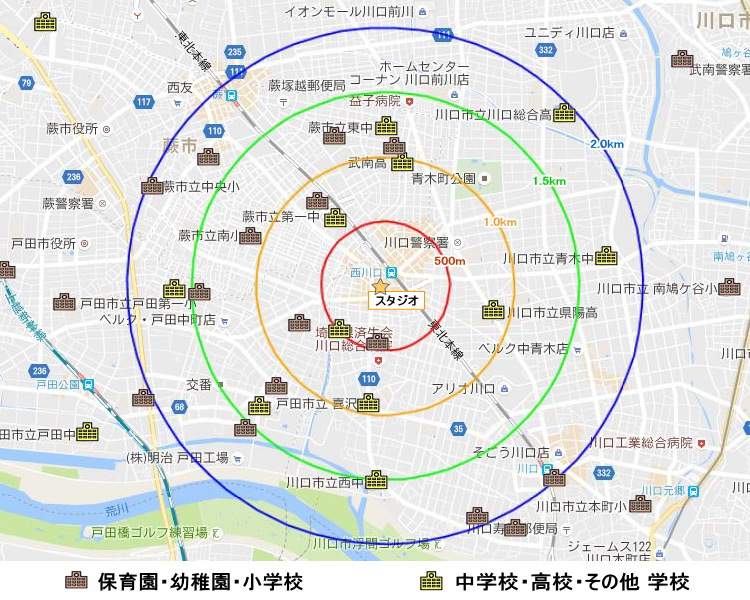 学校情報 西川口 周辺　学校MAP